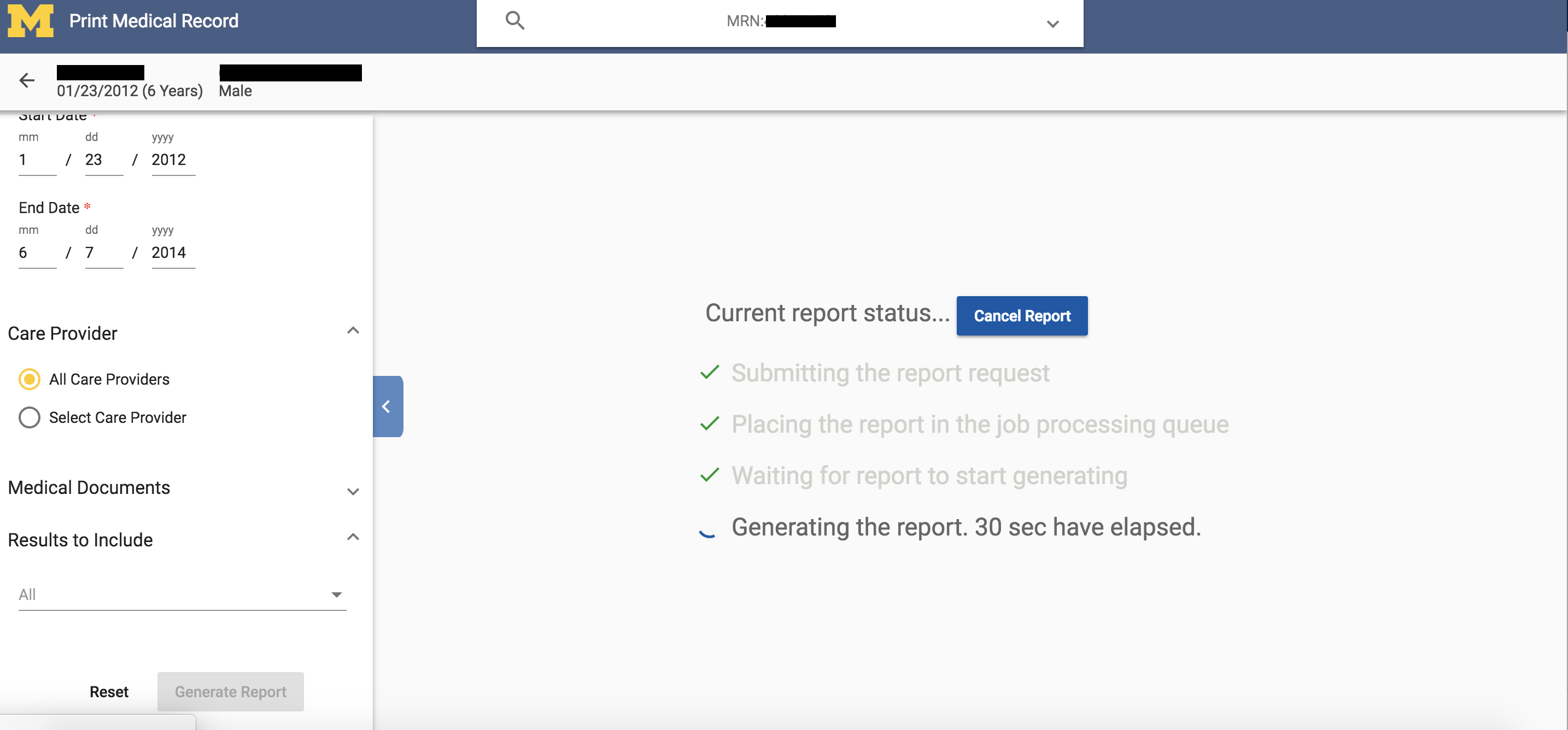 Generating a PDF Example Screen
