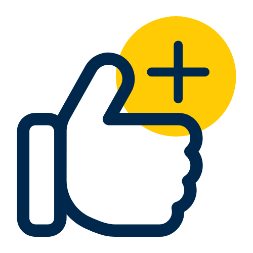 thumbs up with plus sign