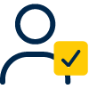 person with checkmark