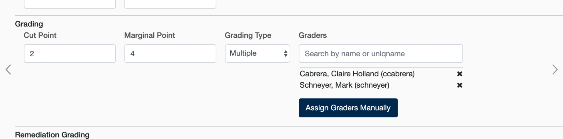 Assign Graders Manually