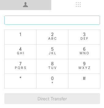 Keypad to dial a number to transfer a call.