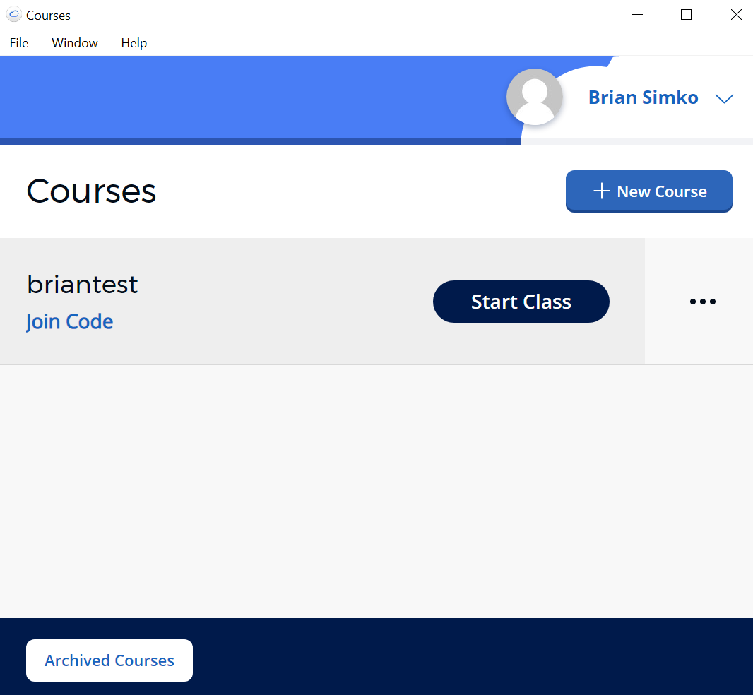iclicker start class button