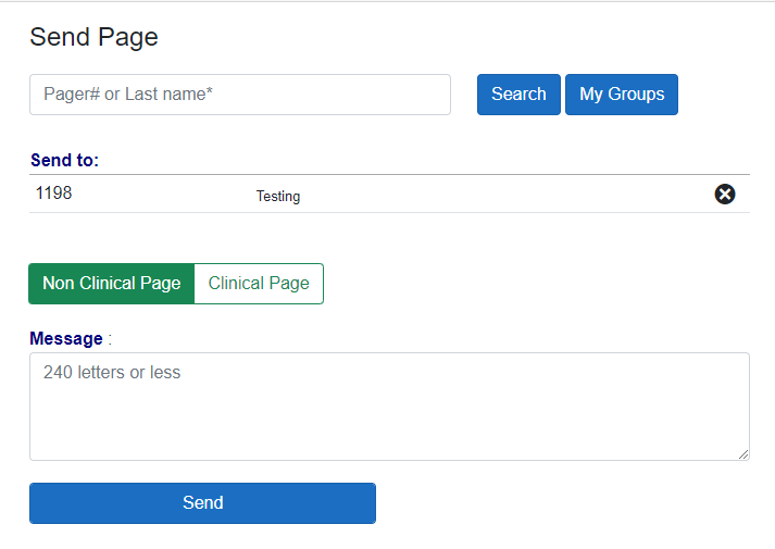 Personal Paging Group Send Page