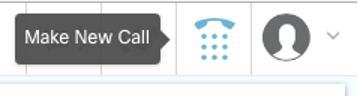 Make New Call icon in the upper-right corner of Finesse Desktop.