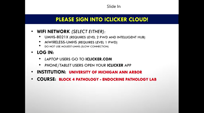 instructions given to class