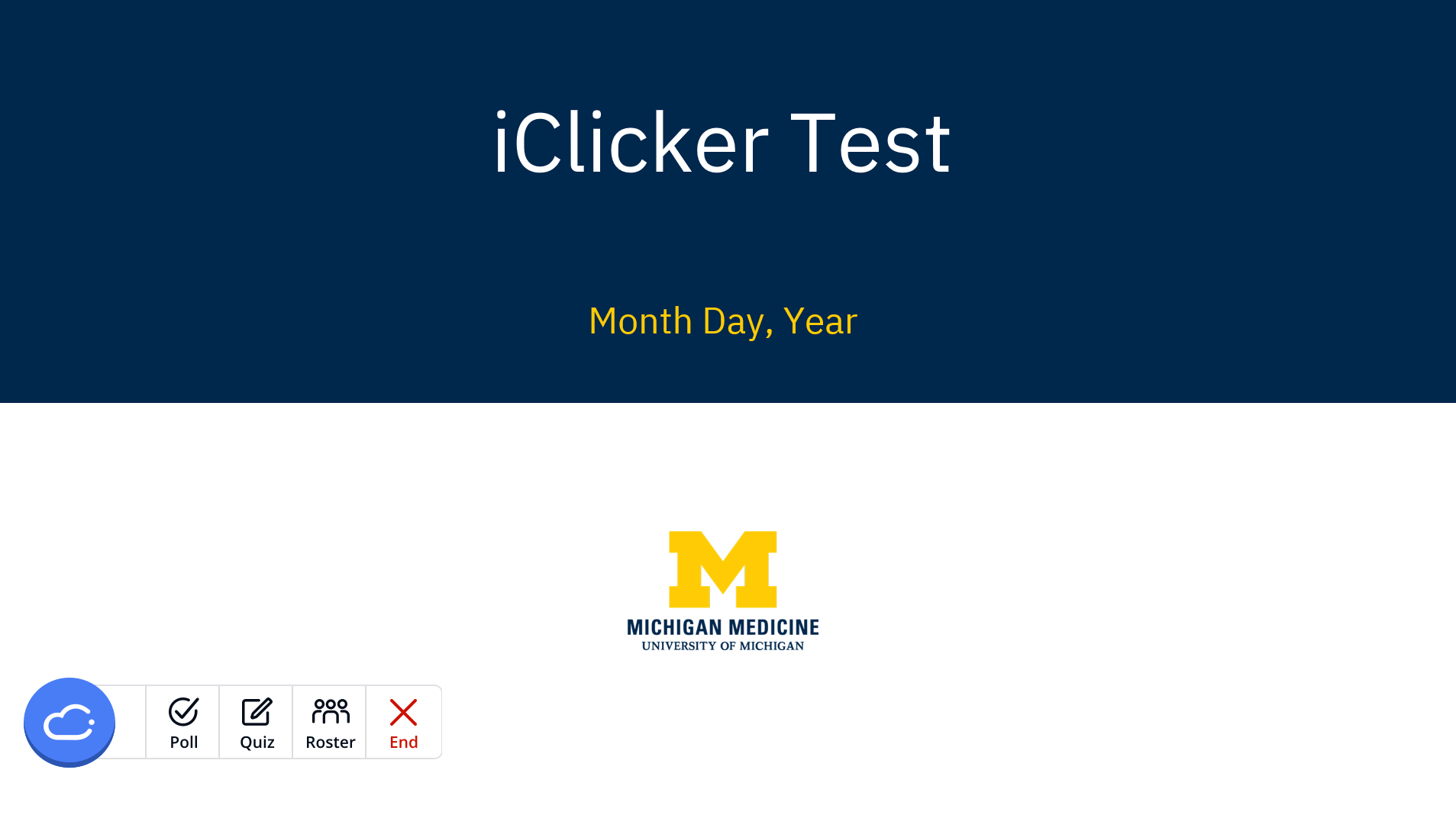 iclicker menu over powerpoint slide