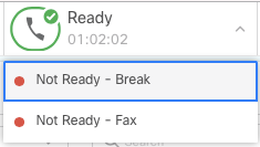 Select a Not Ready state from the top of Finesse Desktop.