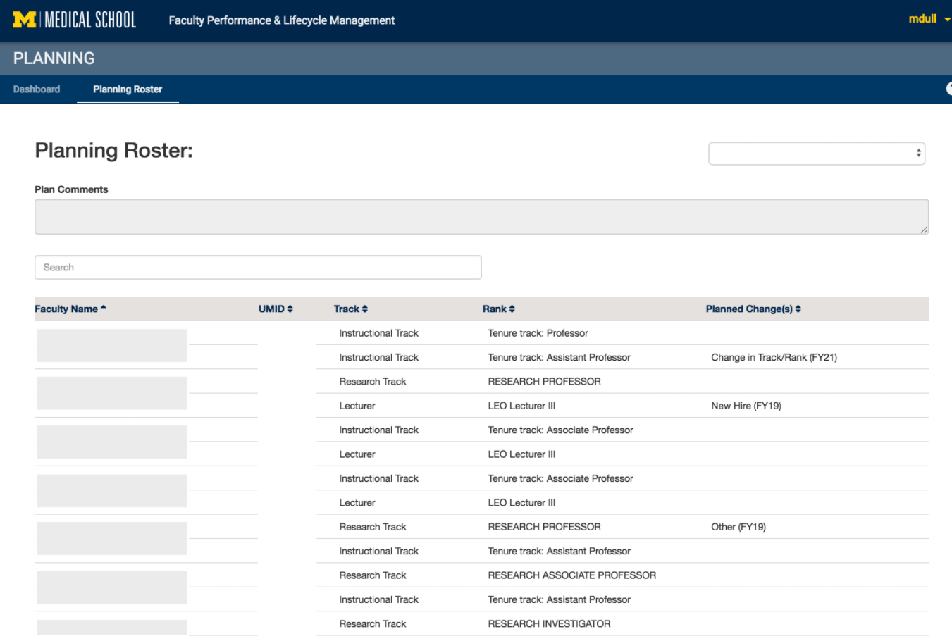 Planning Roster