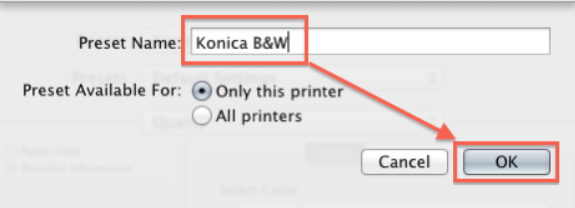 Preset Name