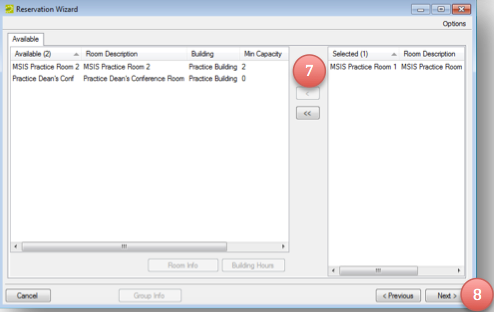 Select the Room Select the Room