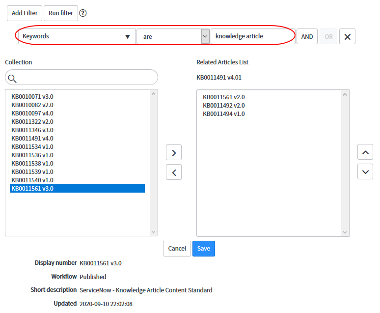 Related Articles Filter