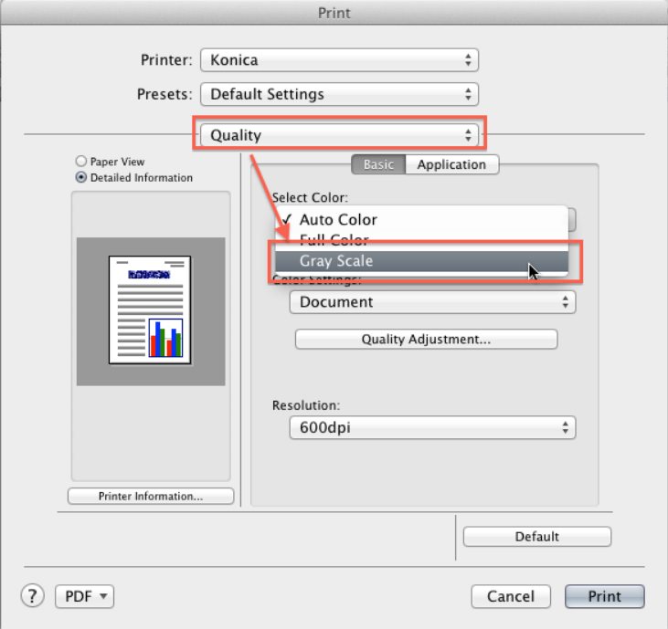 Select Gray Scale