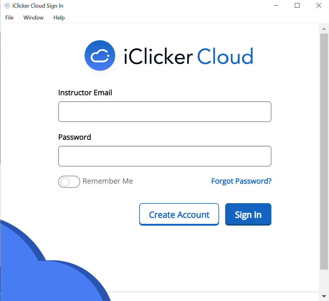 iclicker login screen