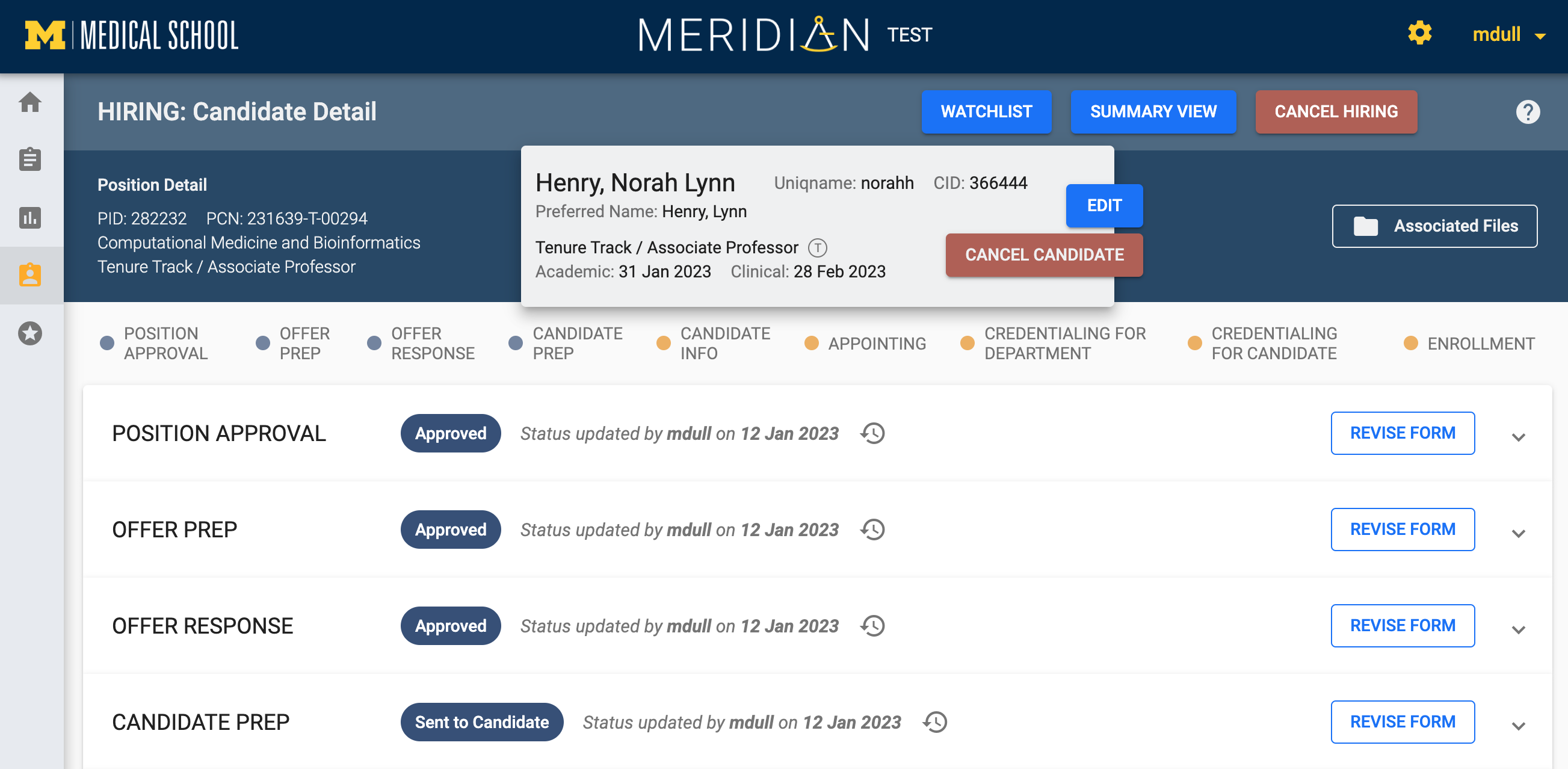 Candidate Detail