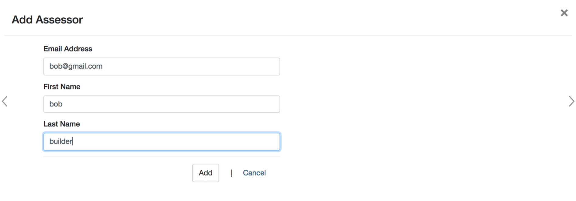 Add Assessor Name