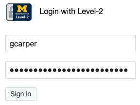 The Login with Level-2 prompt