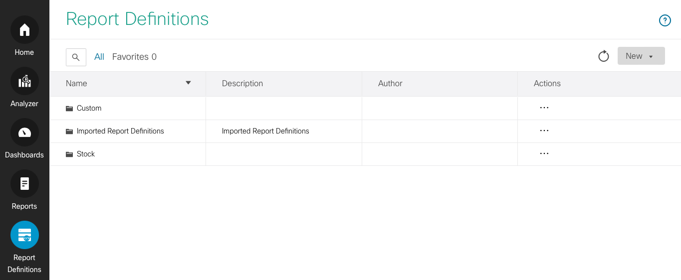 CUIC's Report Definitions interface