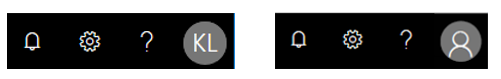 Section of the header with the default photo image