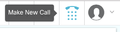 Make New Call button is in the upper-right corner of Finesse Desktop.